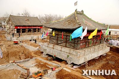 3月14日，慈源寺古建筑搬迁的准备工作正在加紧进行