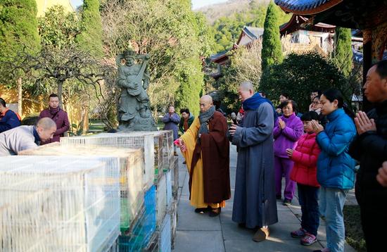 慧日禅寺于帝释天王圣诞践行佛之大慈悲，举行春节慈悲放生法会