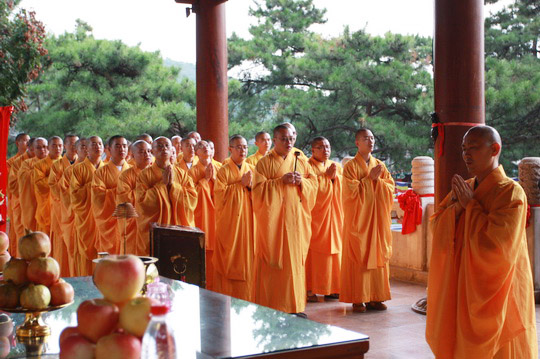 中国佛学院2011级新生前往灵光寺朝拜佛牙舍利